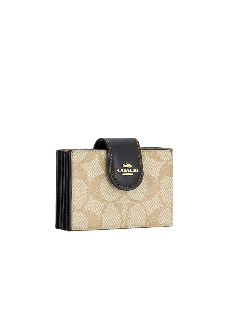 Coach Accordion Card Case In Light Khaki Brown Multi CC846