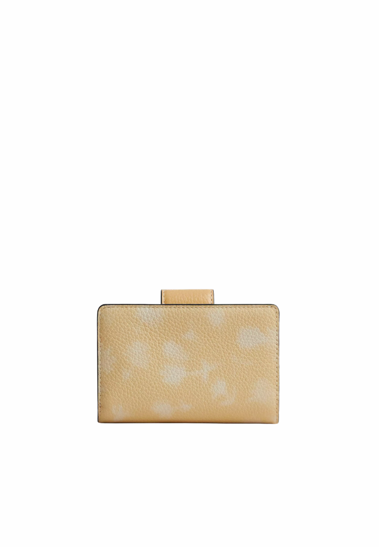 ( PREORDER ) Coach Medium Corner Zip With Floral Print Wallet In Washed Yellow CEC30