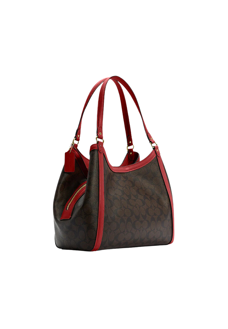 Coach Signature Kristy Shoulder Bag In Brown 1941 Red C6232