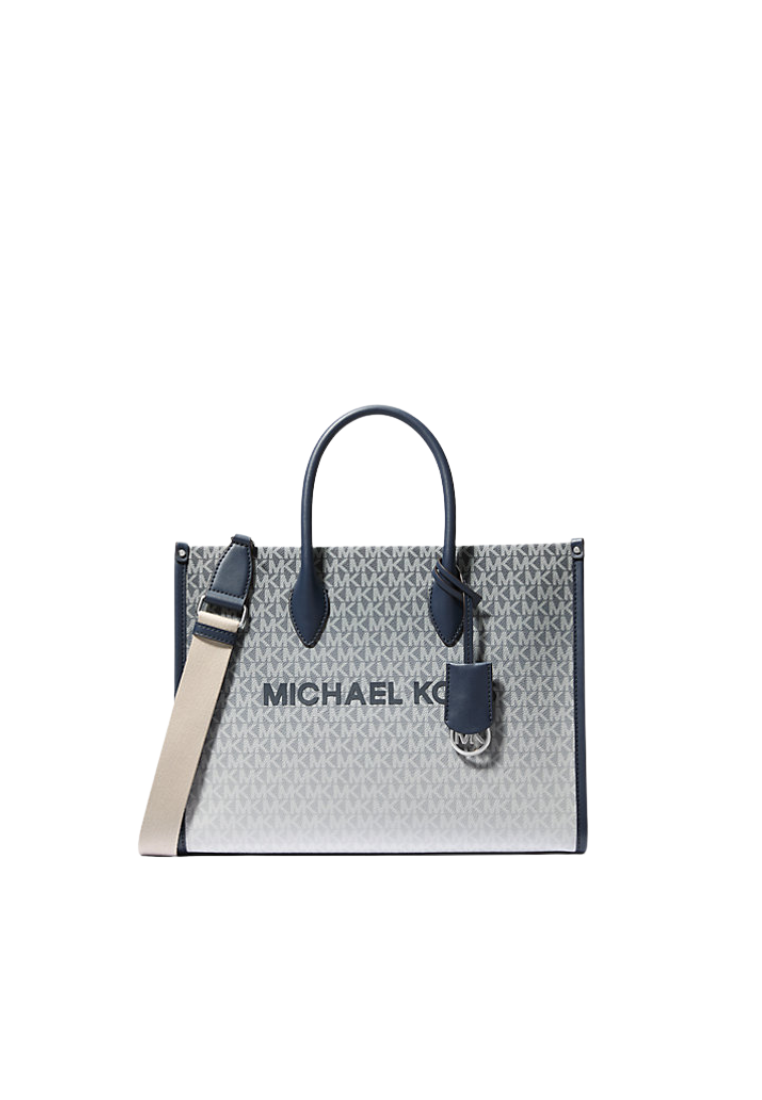 Michael Kors Mirella Medium Ombre Logo Tote Bag In Navy Blue Marine 35S4S7ZT2B