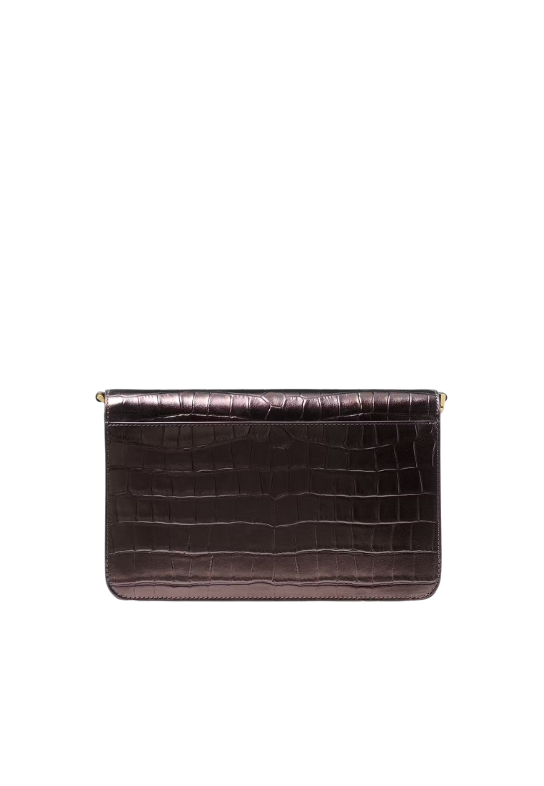 ( PREORDER ) Kate Spade Madison Croc Embossed Willow Medium Convertible Crossbody Bag In Hot Fudge KN236