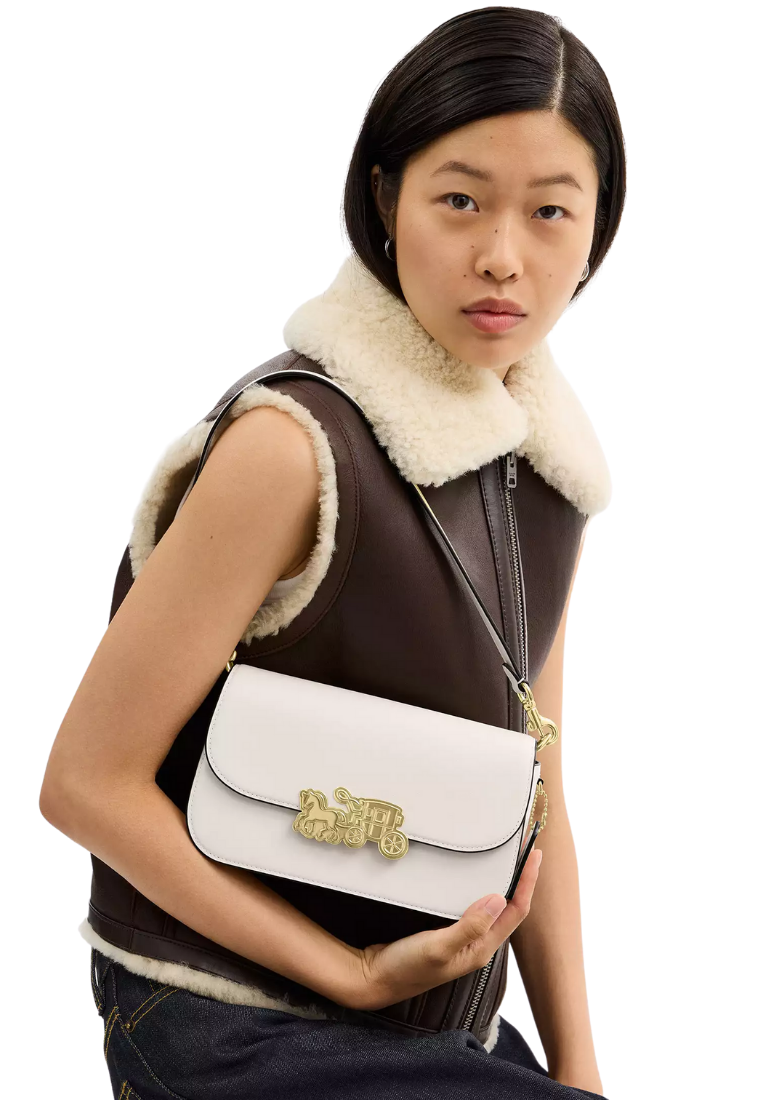 ( PREORDER ) Coach Harper Shoulder Bag In Gold Chalk CCE65