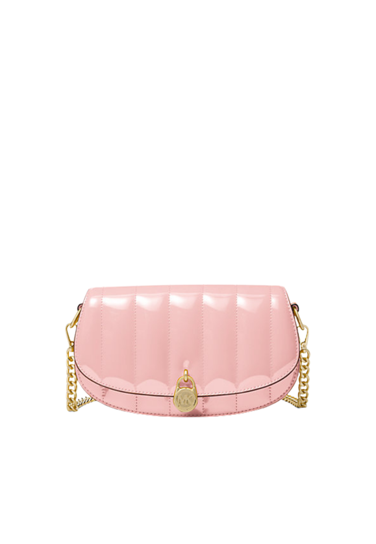 ( PREORDER ) Michael Kors Mila Small Patent Convertible Crossbody bag In Powder Blush 35T5GIMC5A