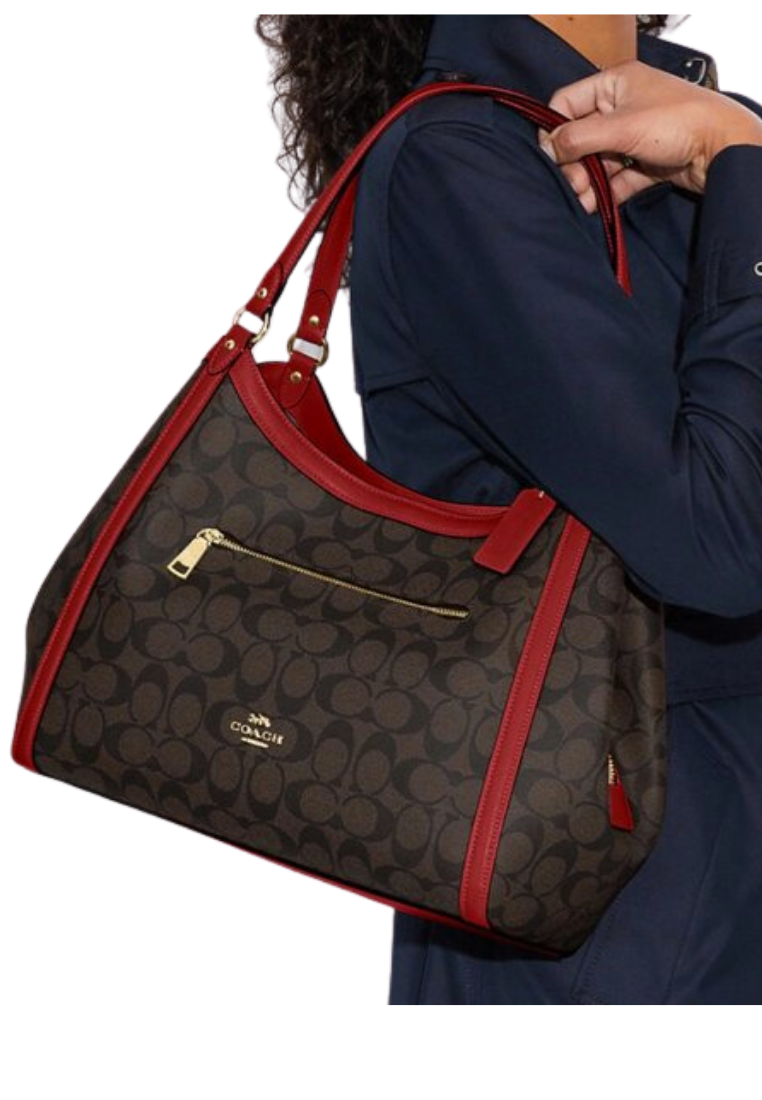 Coach Signature Kristy Shoulder Bag In Brown 1941 Red C6232
