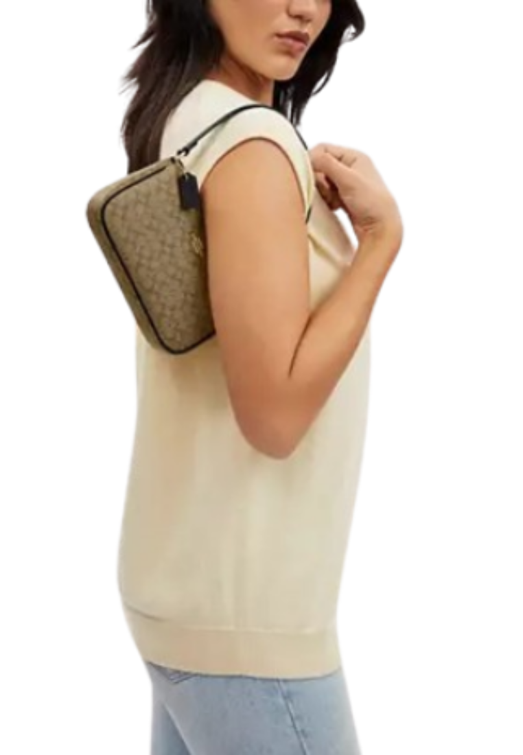 Coach Nolita 19 Handbag In Colorblock Signature Canvas In Khaki Black CS445