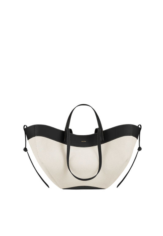 ( PREORDER ) Polene Cyme Shoulder Bag In Black Canvas