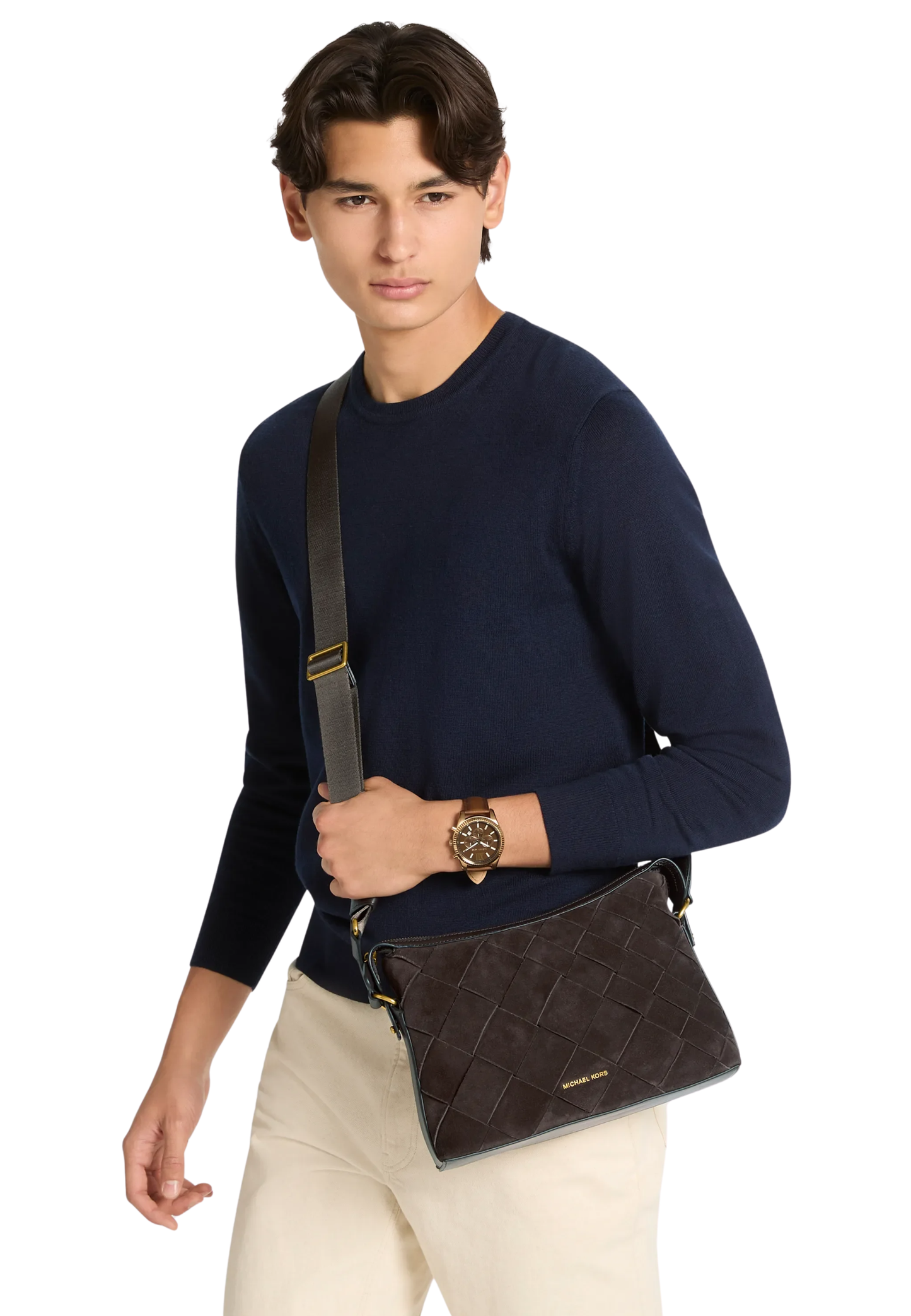 ( PREORDER ) Michael Kors Nicholas Crossbody Bag In Chocolate 33F6GNIM2L
