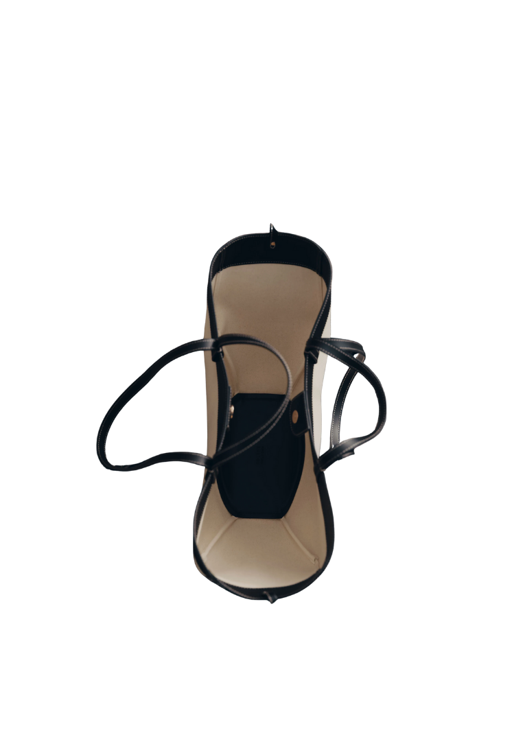 ( PREORDER ) Polene Cyme Shoulder Bag In Black Canvas