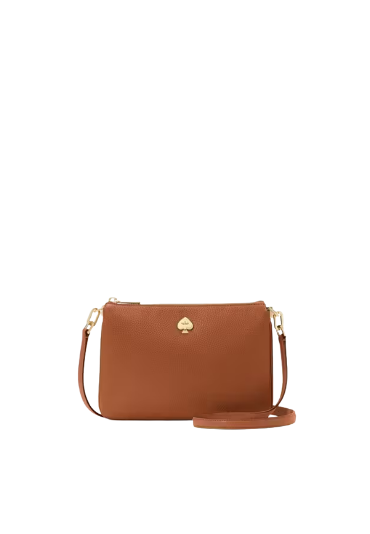 ( PREORDER ) Kate Spade Kayla Small Triple Compartment Crossbody Bag In Warm Gingerbread KL806