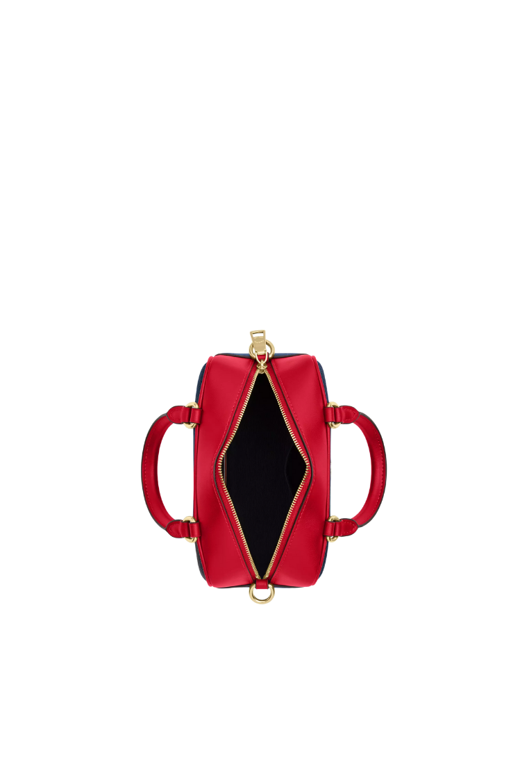 ( PREORDER ) Coach Satchel In Signature Canvas Crossbody Bag In Denim Bold Red CW197