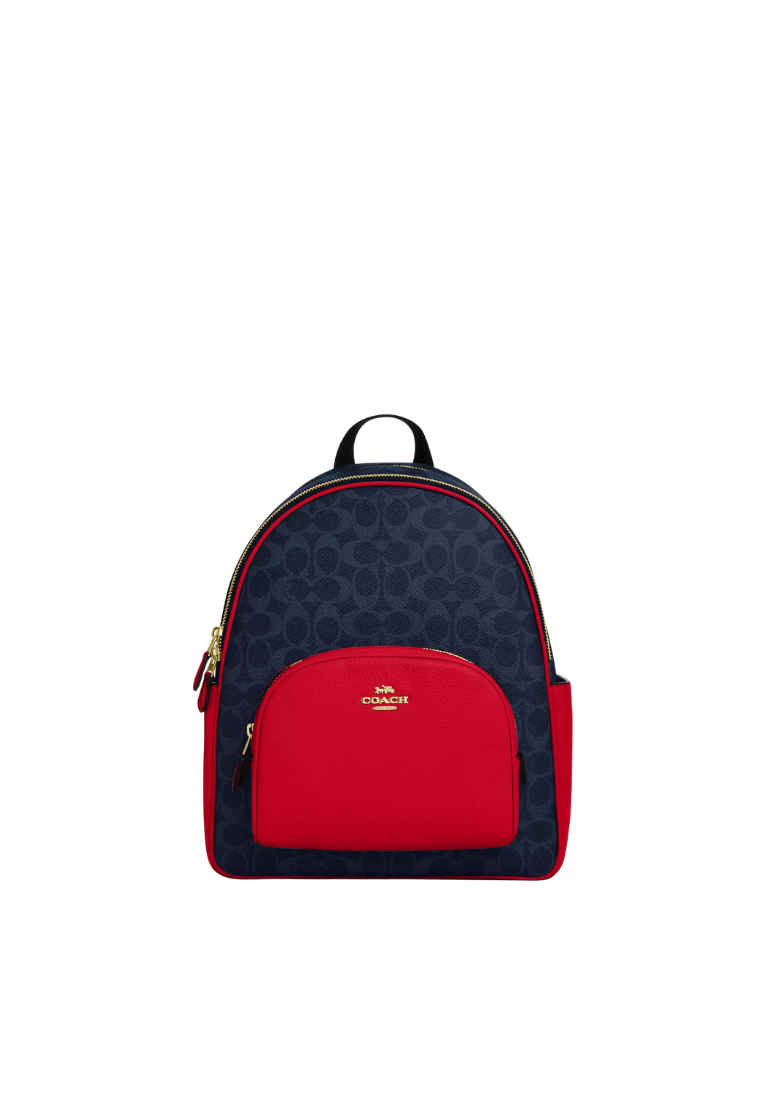( PREORDER ) Coach Court In Signature Canvas Backpack In Denim Bold Red CZ176