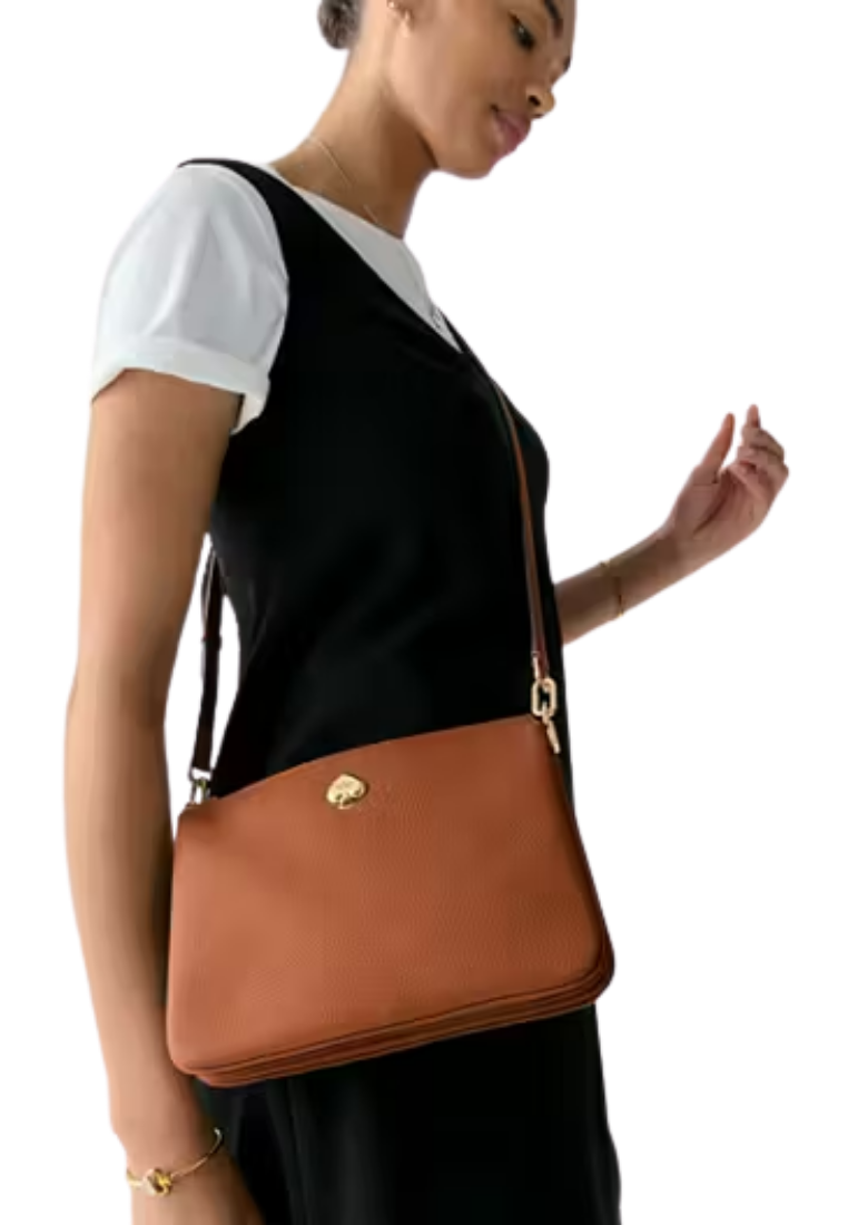 ( PREORDER ) Kate Spade Kayla Small Triple Compartment Crossbody Bag In Warm Gingerbread KL806