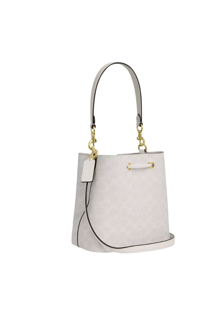 ( PREORDER ) Coach Rowan In Signature Canvas Bucket Bag In White Chalk CBH07