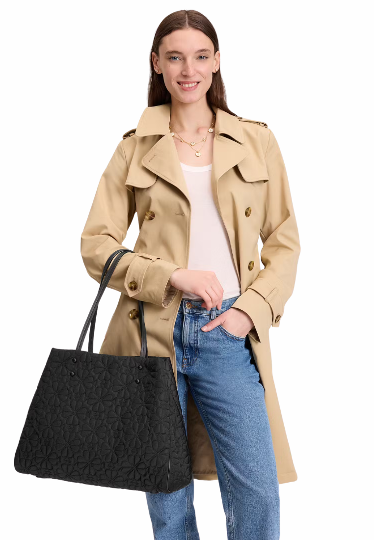 Kate Spade Tilly Tote Bag Quilted Large In Black KK807