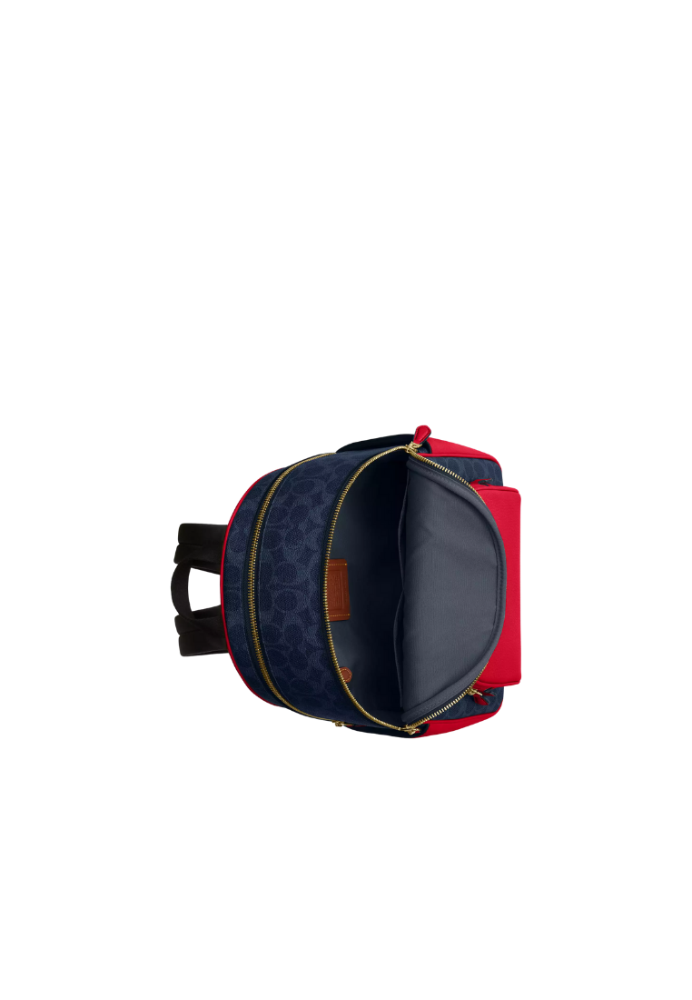 ( PREORDER ) Coach Court In Signature Canvas Backpack In Denim Bold Red CZ176