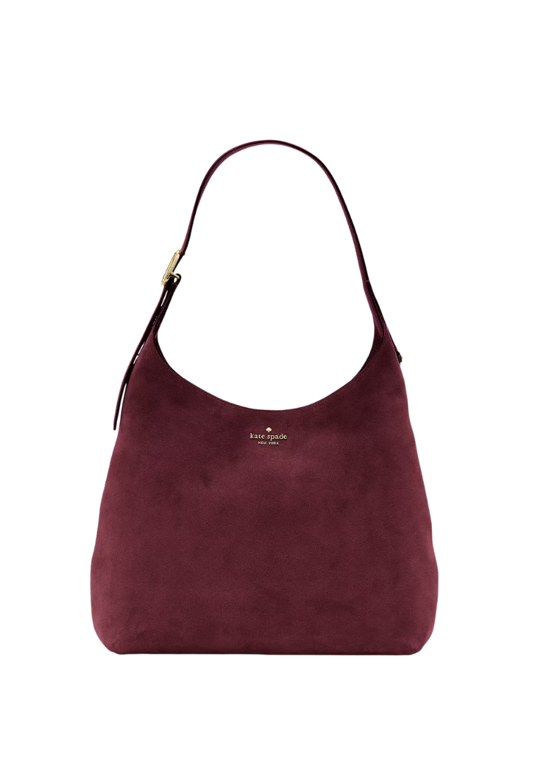 ( PREORDER ) Kate Spade 454 Suede Large Shoulder Bag In Dark Merlot KM151