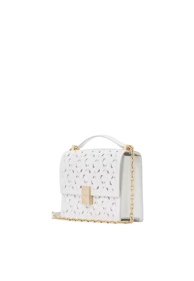 ( PREORDER ) Kate Spade Deco Eyelet Chain Small Shoulder Bag In True White KK770