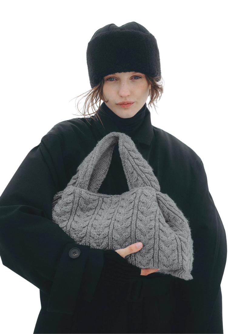 ( PREORDER ) Polene Numero Neuf Large Shoulder Bag In Merino Stone