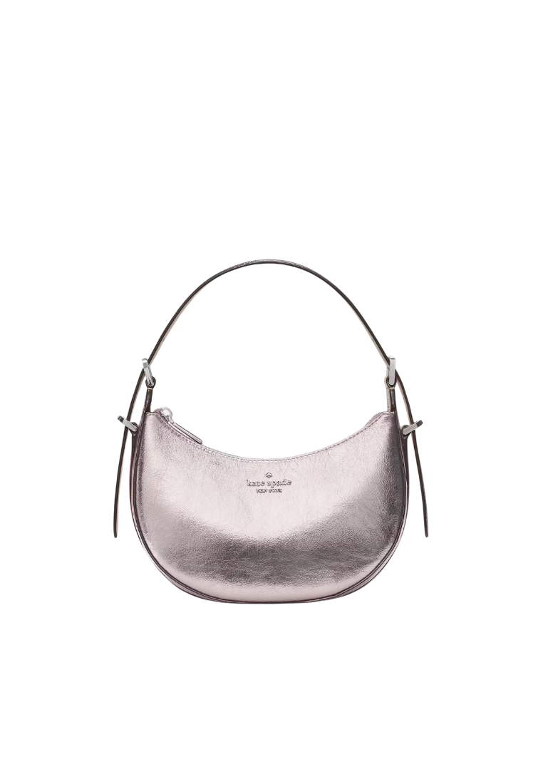 ( PREORDER ) Kate Spade Nova Crinkle Metallic Crescent Shoulder Bag In Lilac Moonlight KN205
