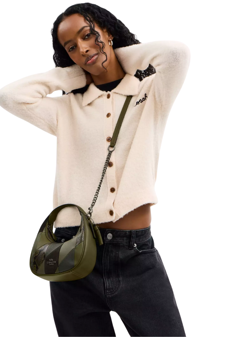 ( PREORDER ) Coach Carmen Mini With Patchwork Crossbody Bag In Olive Multi CCE64