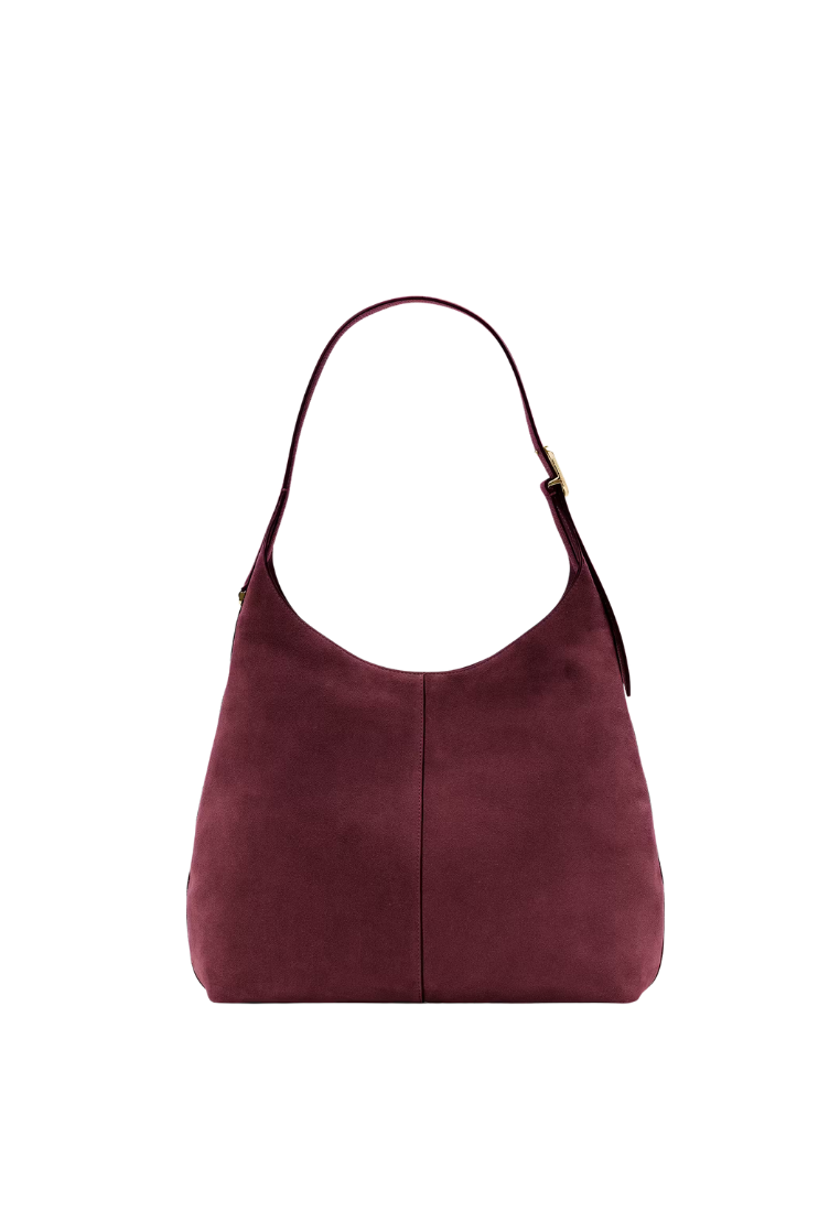 ( PREORDER ) Kate Spade 454 Suede Large Shoulder Bag In Dark Merlot KM151