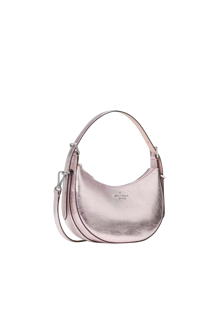 ( PREORDER ) Kate Spade Nova Crinkle Metallic Crescent Shoulder Bag In Lilac Moonlight KN205