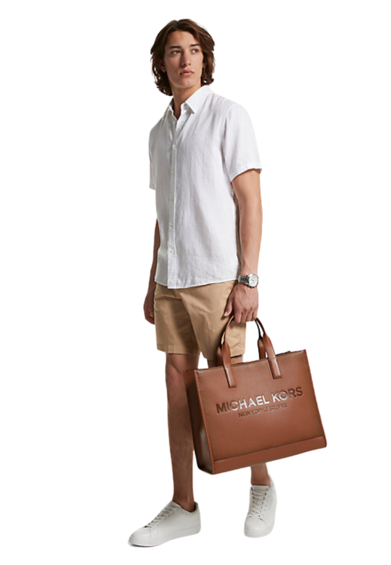 Michael Kors Cooper Logo Embossed Tote Bag In Luggage 37S4LCOT4I