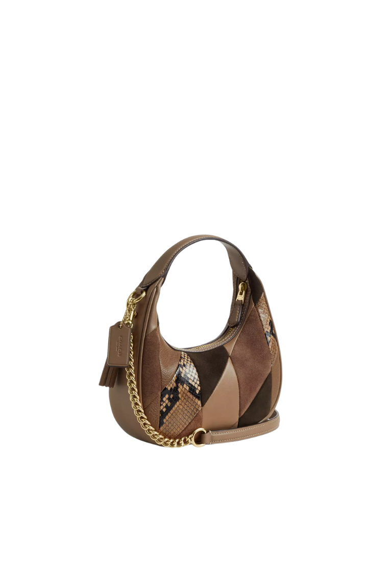 ( PREORDER ) Coach Carmen Mini With Patchwork Crossbody Bag In Mushroom Multi CCE62