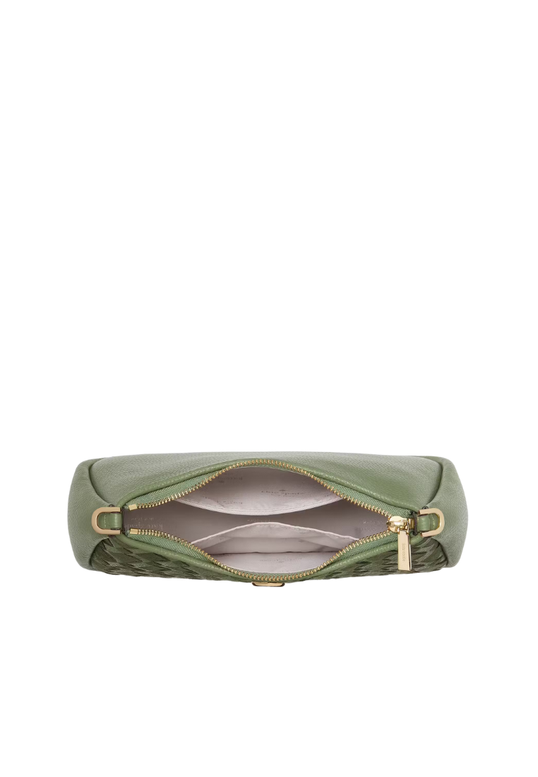 ( PREORDER ) Kate Spade Kayla Woven Leather Small Convertible Shoulder Bag In Cedar Stand KM149