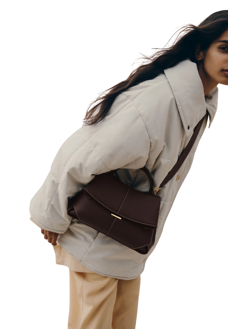 ( PREORDER ) Polene Mokki Crossbody Bag In Textured Ebony