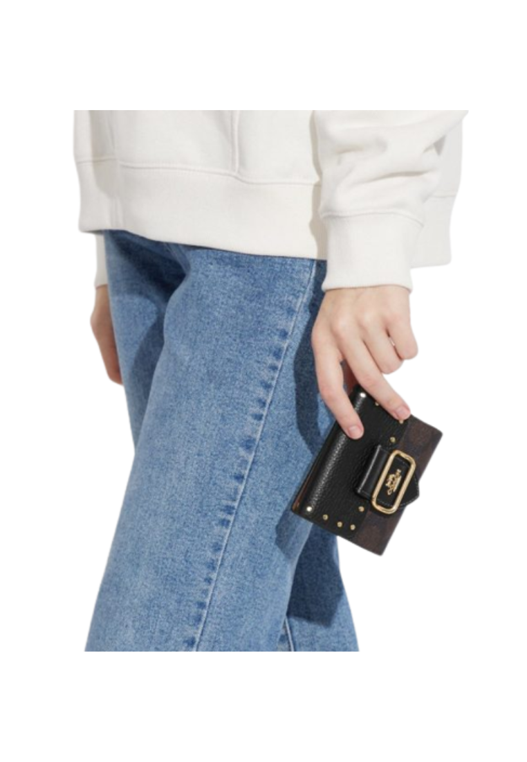 Coach Small Morgan CF471 Wallet In Colorblock Signature Canvas With Rivets