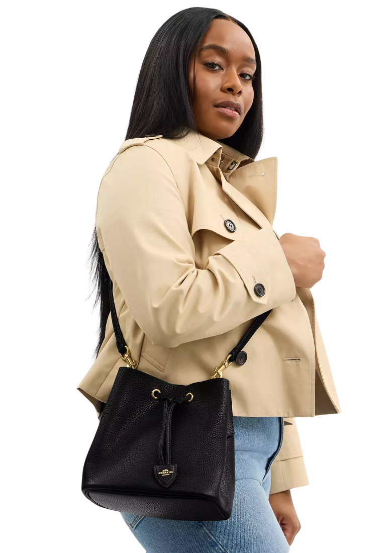( PREORDER ) Coach Rowan Bucket Bag In Gold Black CBH06