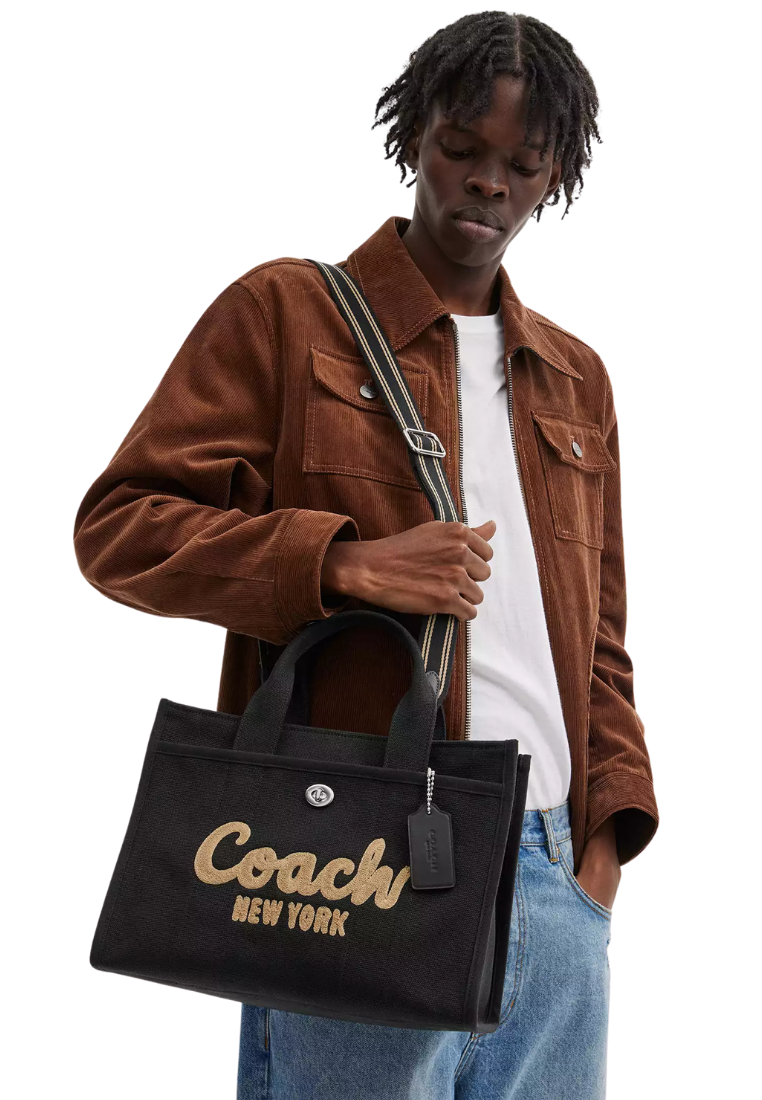 ( PREORDER ) Coach Cargo Tote Bag In Silver Black CP158