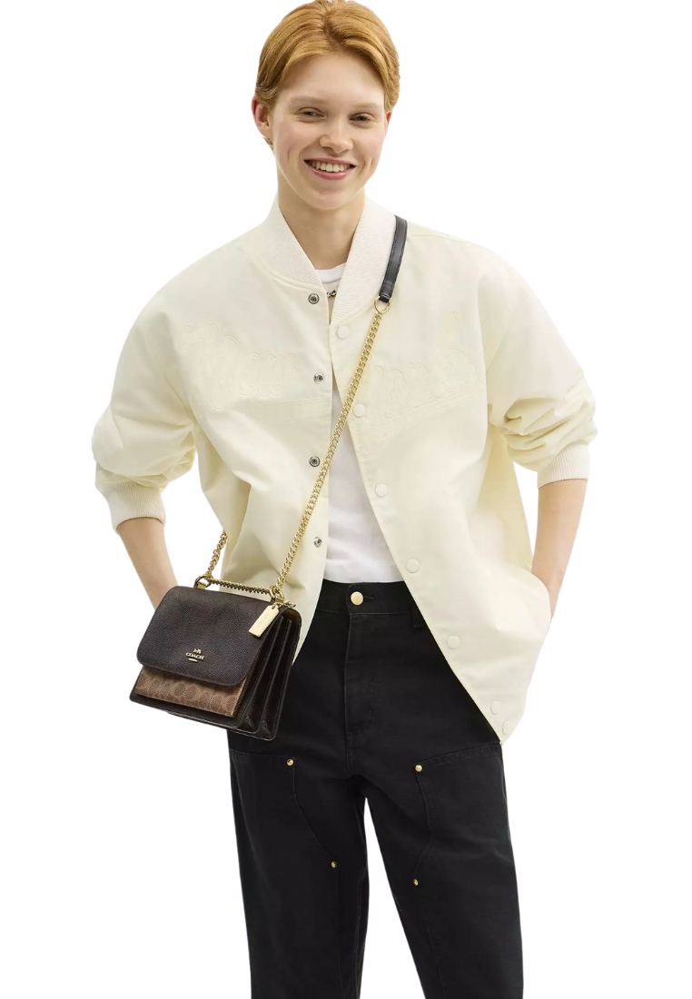 ( PREORDER ) Coach Klare In Blocked Signature Canvas Crossbody Bag In Walnut Tan CY678