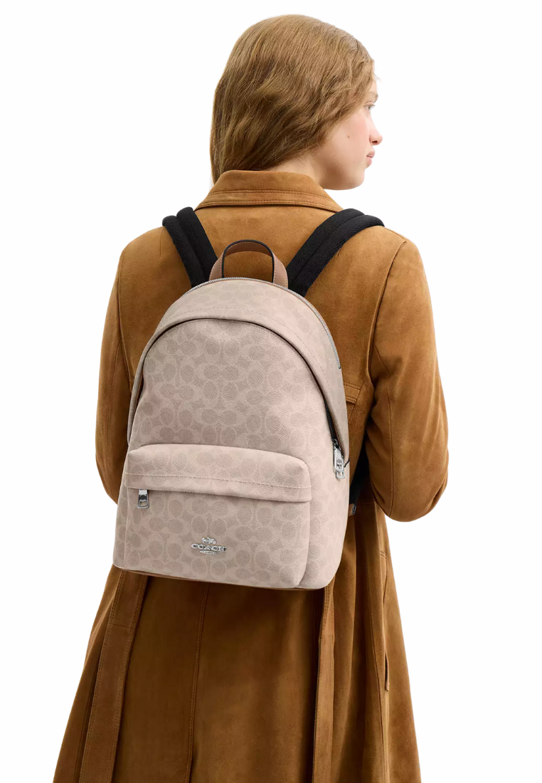 ( PREORDER ) Coach Taylor Small In Signature Canvas Backpack In Sand Taupe CDW76