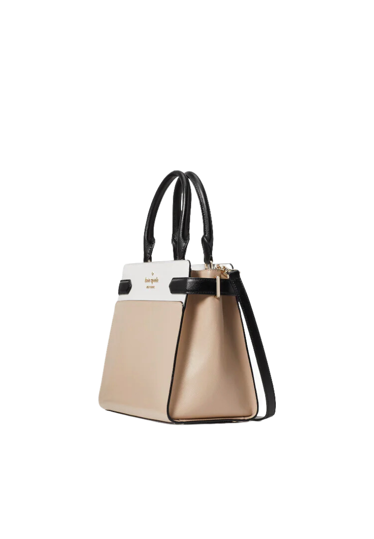 Kate Spade Staci Colorblock WKRU6952 Medium Satchel In WarmBeige Multi