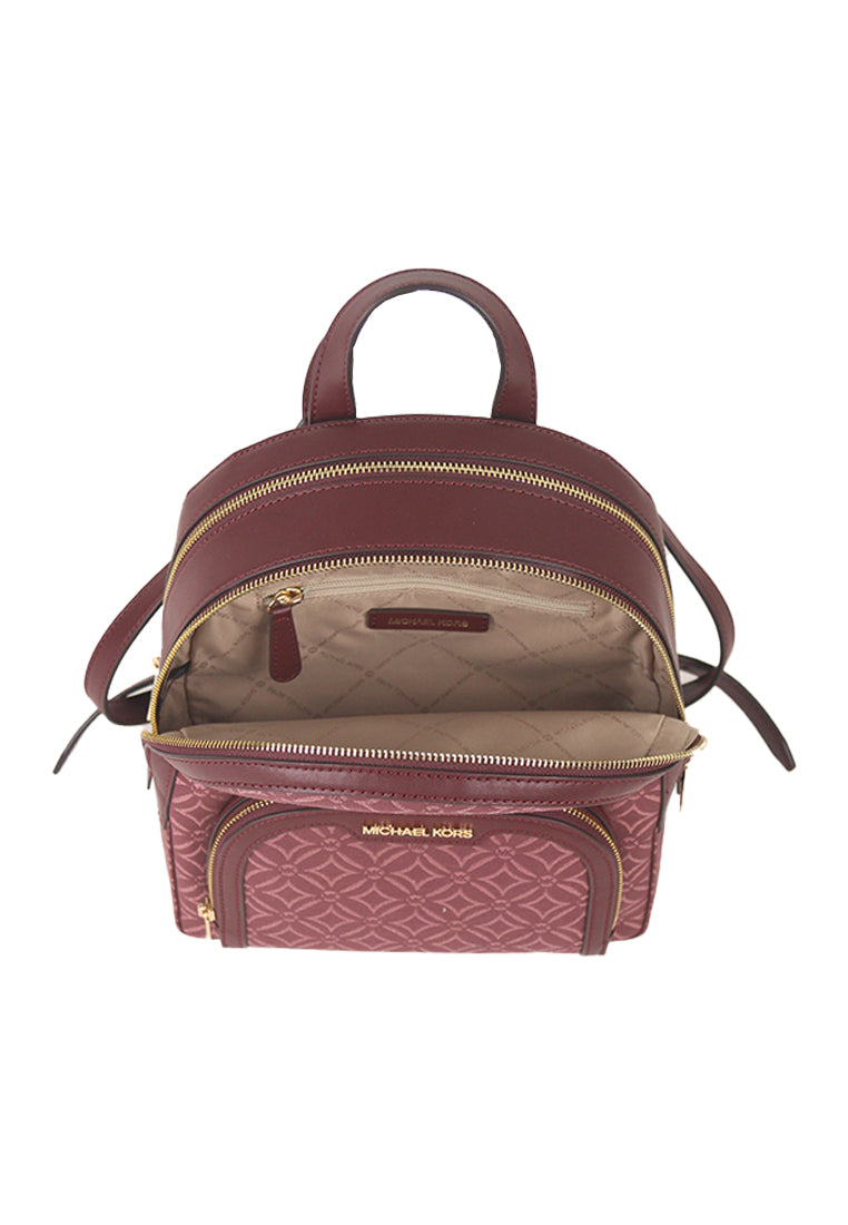 Michael Kors Jaycee Medium Logo Backpack In Oxblood Rouge Sombre Multi 35F4G8TB2J