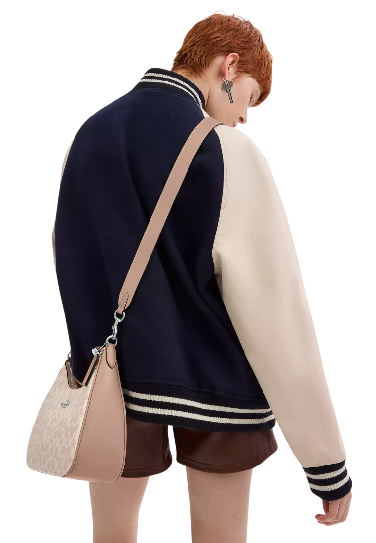 ( PREORDER ) Coach Reversible In Signature Canvas Strap In Silver Sand Taupe CX070