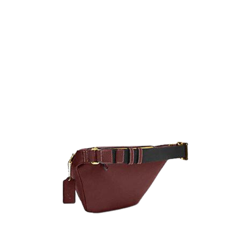 Coach Warren Belt Bag CG994 With Signature Chambray In Chambray Brass/ Wine