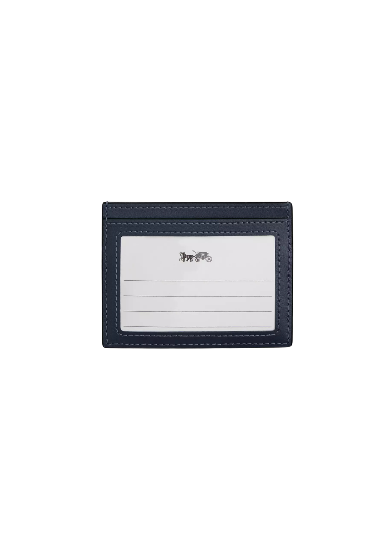 ( PREORDER ) Coach Slim Id In Regenerative Cotton With Quilting Card Case In Indigo CAT70