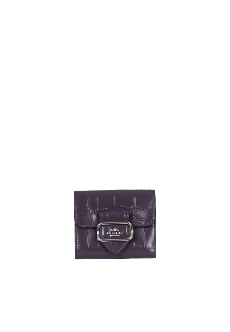 Coach Small Morgan Wallet Embossed Leather In Amethyst CM263