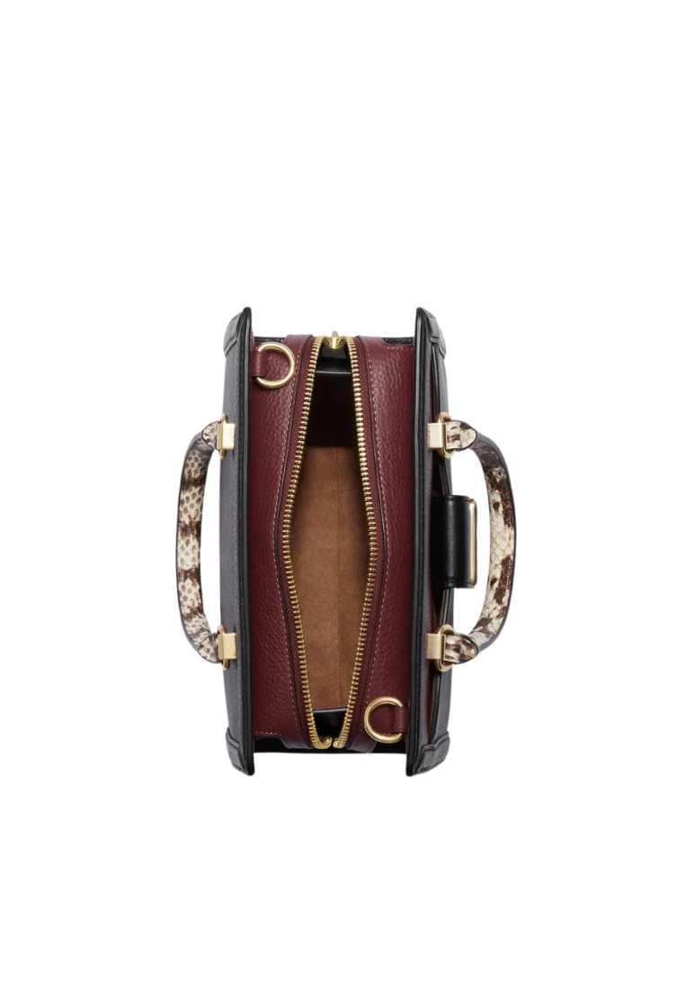 ( AS IS ) Coach Grace Carryall CD701 With Signature Canvas In Brown Black Multi