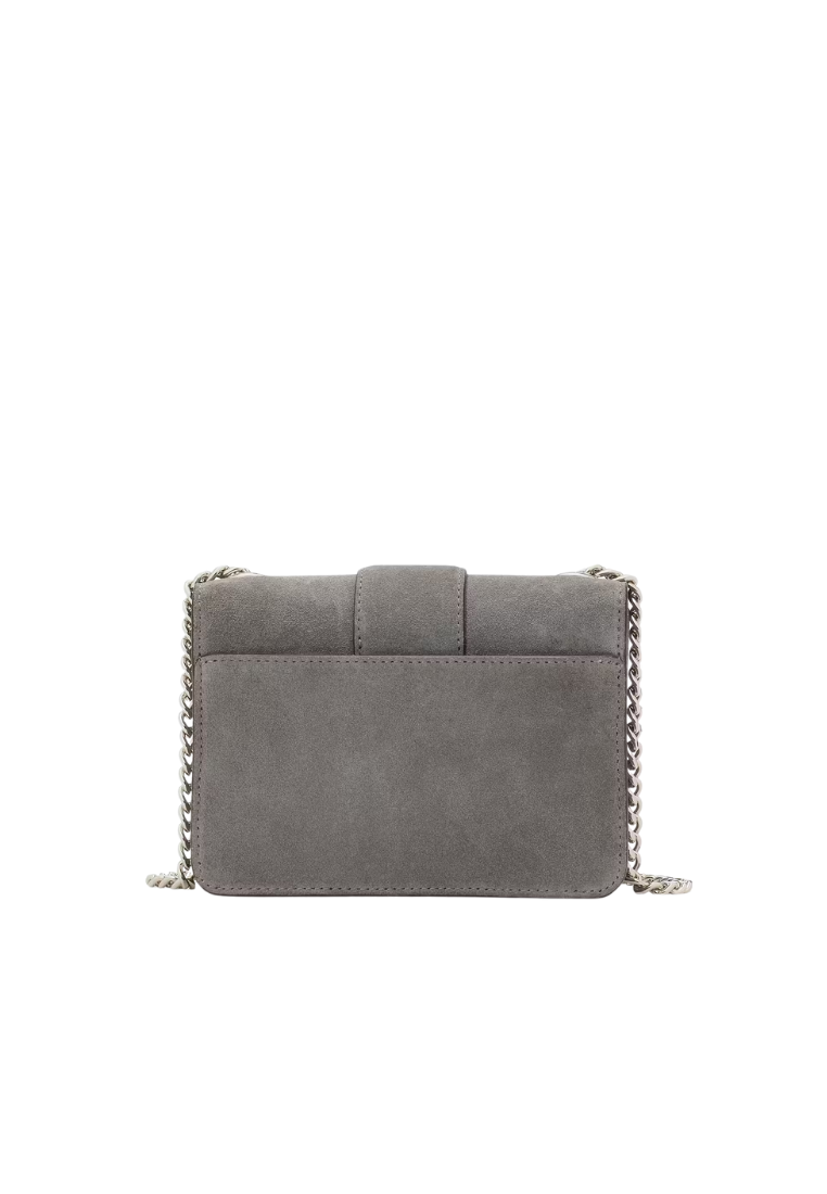( PREORDER ) Kate Spade Phoebe Suede Turnlock Mini Flap Crossbody bag In Hare Grey KM146