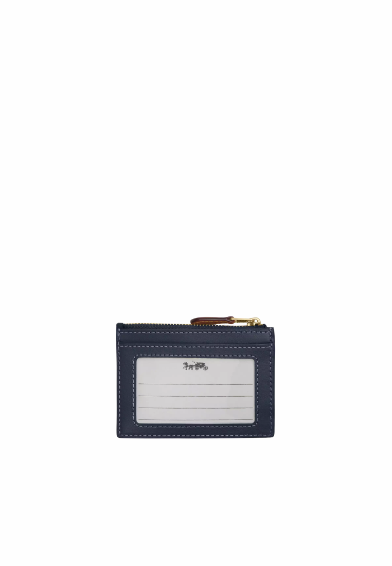 ( PREORDER ) Coach Mini Skinny Id In Signature Denim Card Case In Gold Indigo CDF94