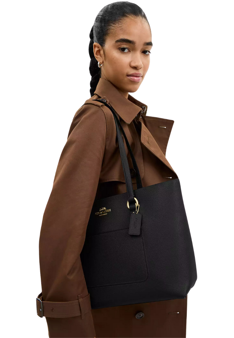 ( PREORDER ) Coach Station Tote Bag In Gold Black CCD71