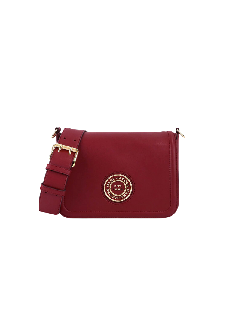 Marc Jacobs Leather Full Flap Logo Shoulder Bag In Syrah H900L01RE21