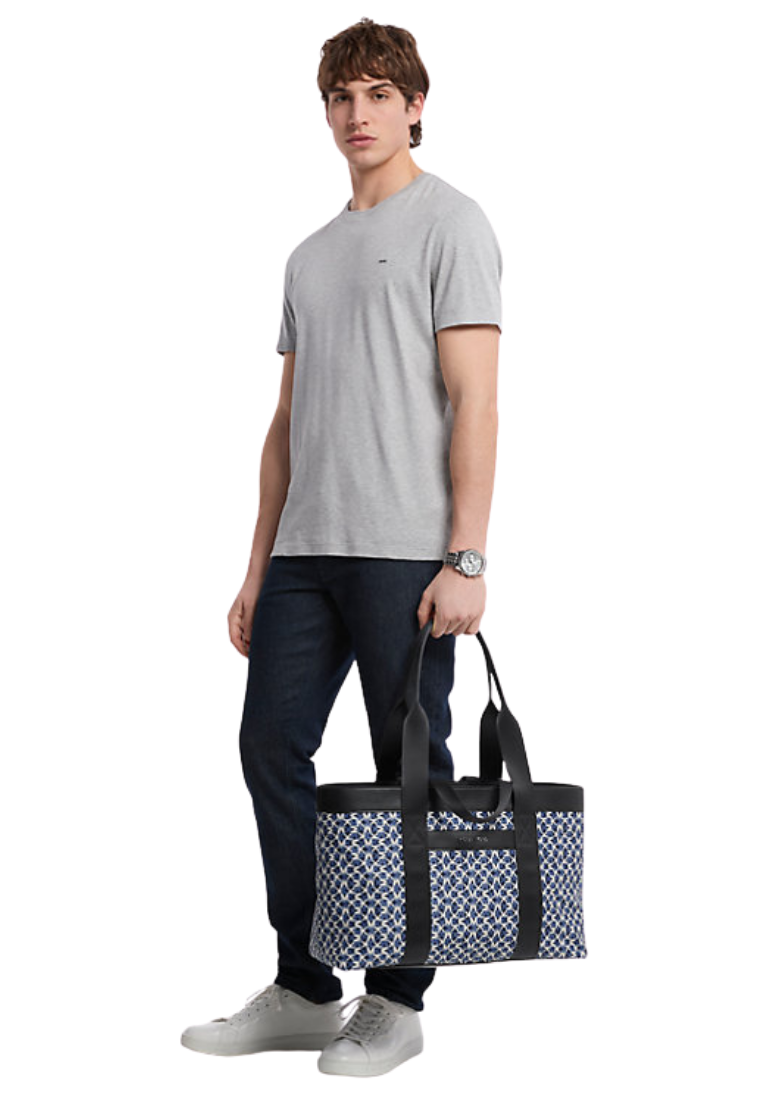 ( PREORDER ) Michael Kors Lautner Logo Print Tote Bag In Navy 37T5LLAT9V