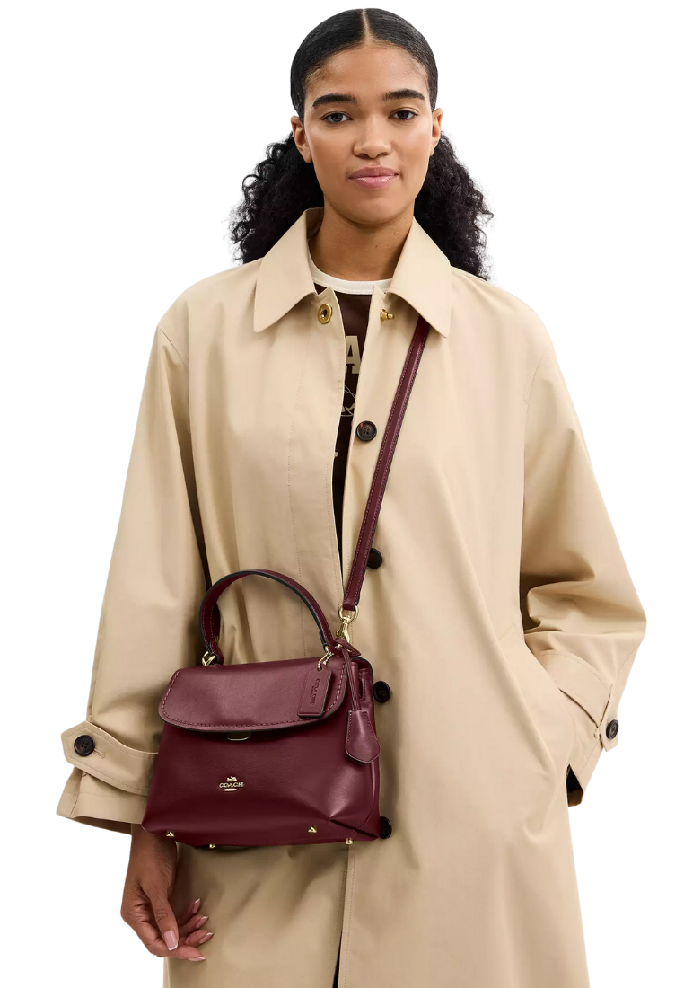 ( PREORDER ) Coach Emory Top Handle Crossbody Bag In Maroon CCE54