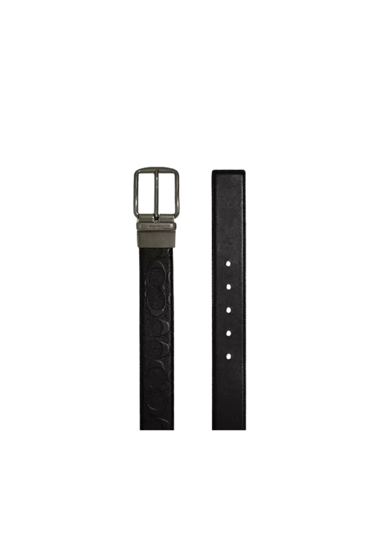 ( PREORDER ) Coach Harness Buckle Cut-To-Size Reversible Belt In Black CQ024