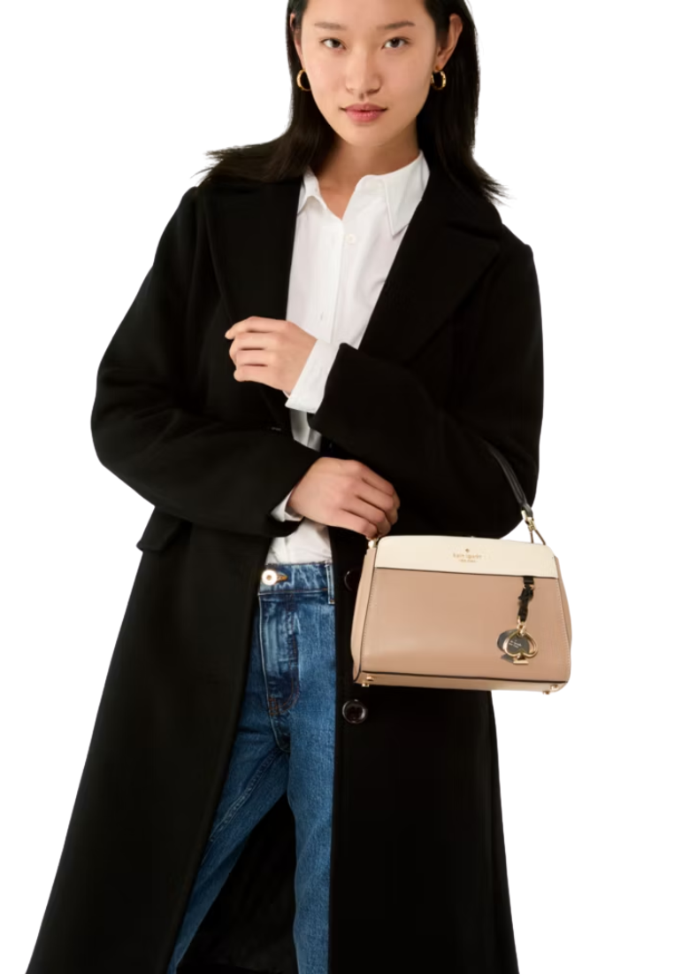 Kate Spade Madison Small Top Handle Satchel Bag In Toasted Hazelnut KK284